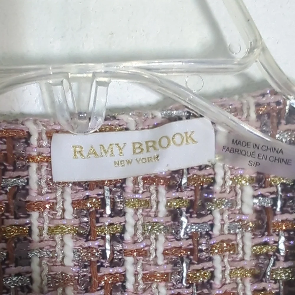 Ramy Brook Women's‎ Blazer Esther Tweed Glitter Metallic Double Breasted Small